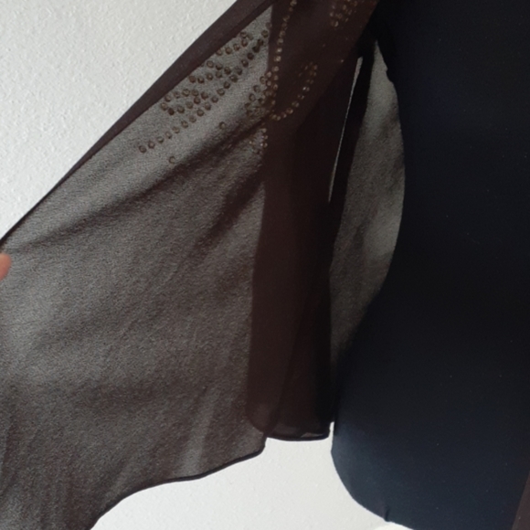 R & M RICHARDS BEADED OPEN FRONT CHIFFON DUSTER - Picture 7 of 8